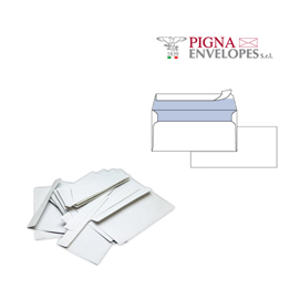 Busta bianca senza finestra - serie Edera Strip - 110x230 mm - 90 gr - Pigna - conf. 500 pezzi