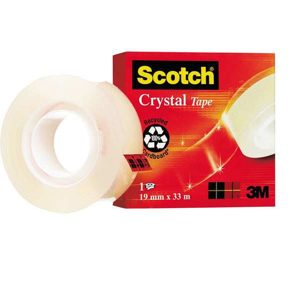 Nastro adesivo Scotch® Crystal 600 - 33 mt x 19 mm - trasparente - Scotch®