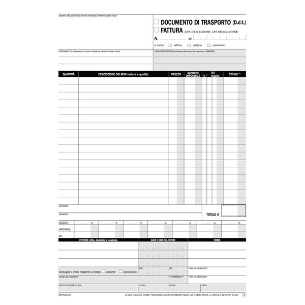 Blocco fattura-ddt