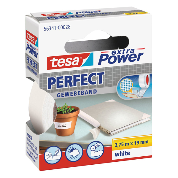 Nastro adesivo telato XP Perfect - 19 mm x 2,7 m - bianco - Tesa®