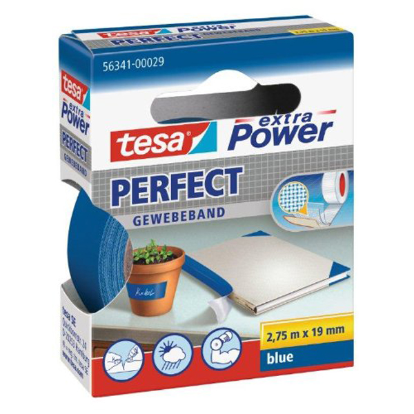 Nastro adesivo telato XP Perfect - 19 mm x 2,7 m - blu -Tesa®