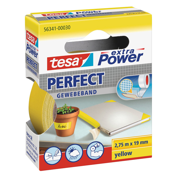 Nastro adesivo telato XP Perfect - 19 mm x 2,7 m - giallo - Tesa®