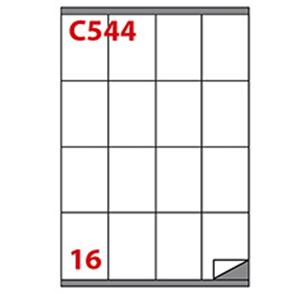 Etichetta adesiva C544 - permanente - 72x53 mm - 16 etichette per foglio - bianco - Markin - scatola 100 fogli A4