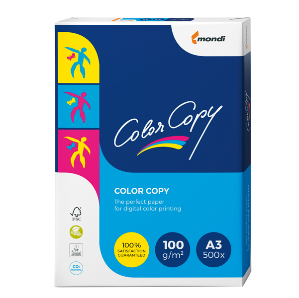 Carta Color Copy - A3 - 100 gr - bianco - Mondi - conf. 500 fogli
