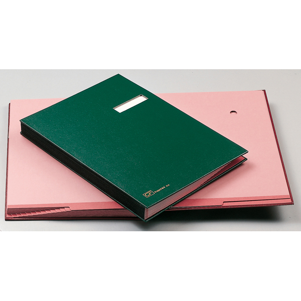 Libro firma - 14 intercalari rinforzati - 24x34 cm - verde - Fraschini