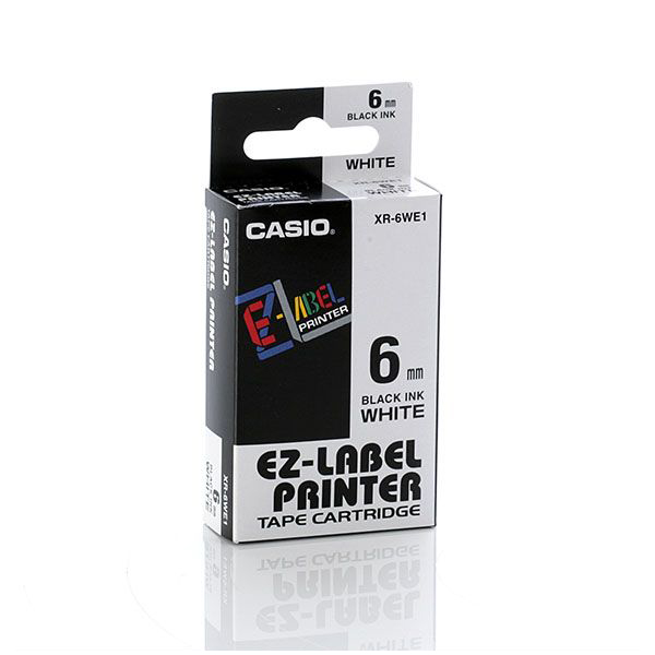 Nastro - 6 mm x 8 mt  - nero/bianco - Casio