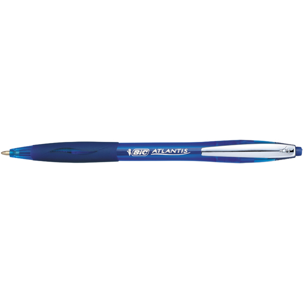 Penna a sfera a scatto Atlantis Classic - punta 1,0mm - blu  - Bic - conf. 12 pezzi