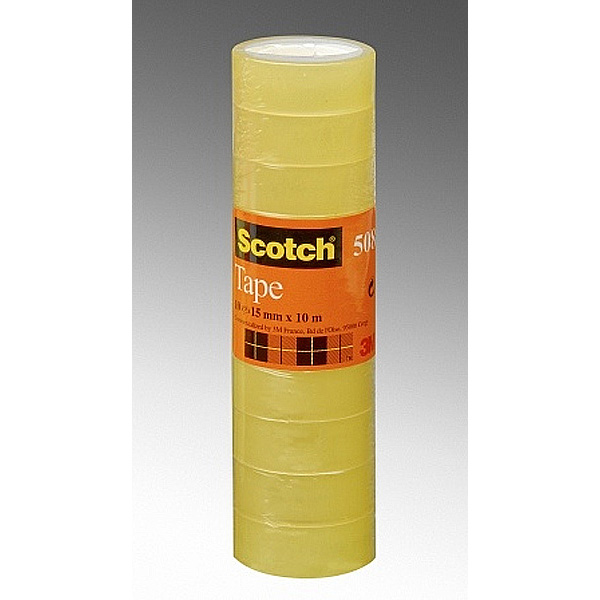 Nastro adesivo Scotch® 508 - 15 mm x 10 mt - trasparente - Scotch® -  torre 10 rotoli