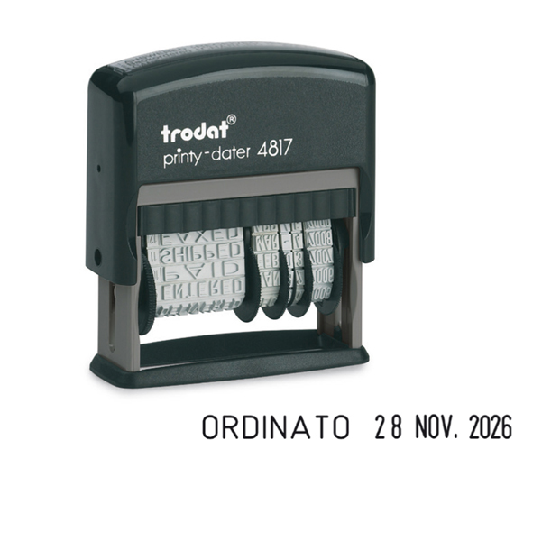 Timbro Printy Dater Eco 4817 Datario + Polinomio - 3,8 mm - autoinchiostrante - Trodat®