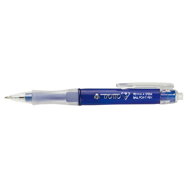Penna a sfera a scatto Tratto 3 - punta 1,0mm - tratto 0,5mm - blu  - Tratto