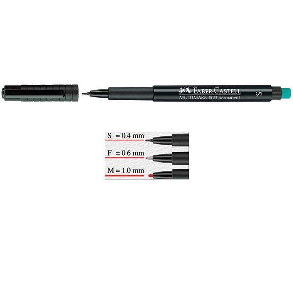 Pennarello Multimark universale permanente con gomma - punta superfine 0,4mm - nero  - Faber Castell