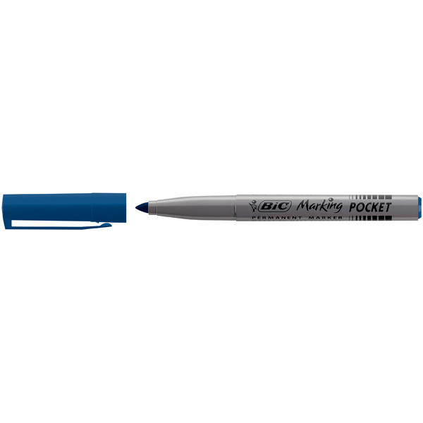 Marcatori permanente Marking a base d\alcool - punta pocket tonda 1,10mm - blu - Bic - conf. 12 pezzi