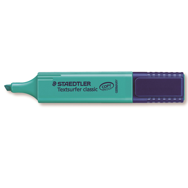 Evidenziatore Textsurfer Classic - punta a scalpello - tratto 1,0mm-5,0mm - turchese - Staedtler