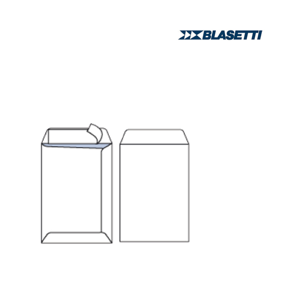 Busta a sacco bianca - serie Mailpack - strip adesivo - 160x230 mm - 80 gr - Blasetti - conf. 25 pezzi