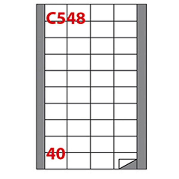 Etichetta adesiva C548 - permanente - 45x29,7 mm - 40 etichette per foglio - bianco - Markin - scatola 100 fogli A4