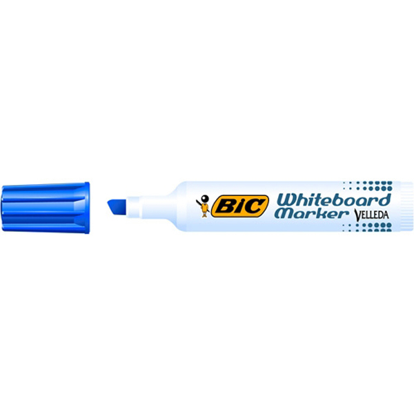 Pennarello Whiteboard Marker Velleda 1791 - punta a scalpello da 3,3mm a 4,6mm - blu - Bic - conf. 12 pezzi