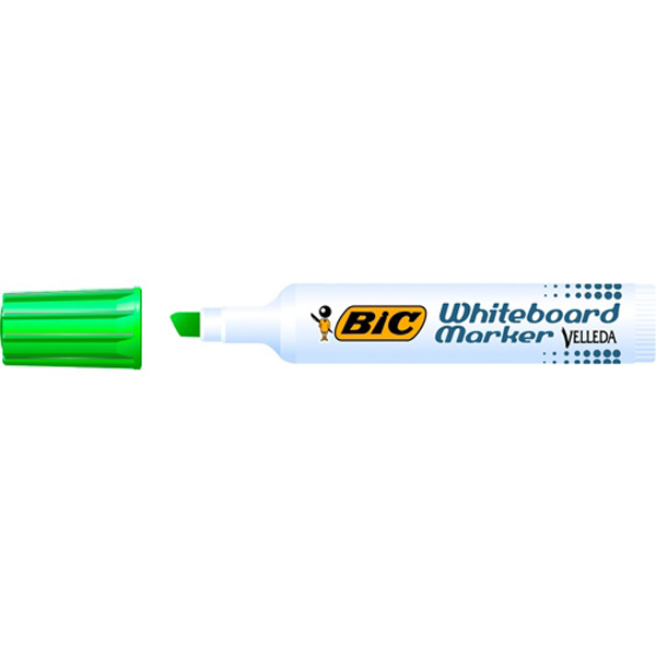 Pennarello Whiteboard Marker Velleda 1791  - punta a scalpello da 3,3 a 4,6mm - verde - Bic - conf. 12 pezzi