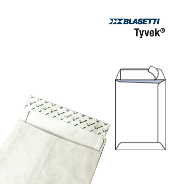 Busta a sacco in Tyvek - serie Postyvek - strip adesivo - 229x324 mm - 55 gr - Blasetti - conf. 100 pezzi