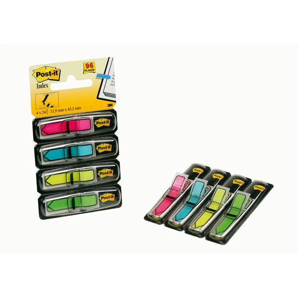 Segnapagina Post it® Index Mini Freccia - 4 colori vivaci - Post it® - conf. 96 pezzi