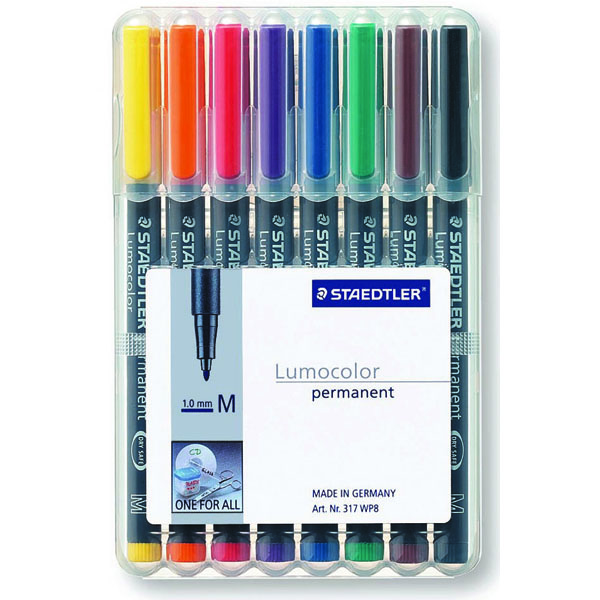 Pennarello Astucci Lumocolor Permanent 317 - punta 1,0mm - 8 colori  - Staedtler