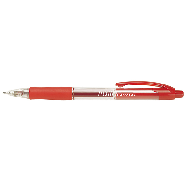 Penna a sfera a scatto Easy gel - punta 0,5mm - rosso - Tratto