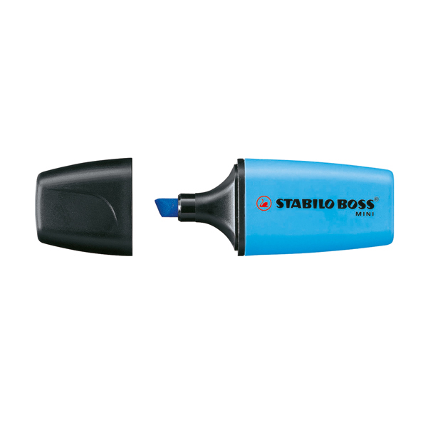 Evidenziatore Boss Mini - punta a scalpello - tratto 2,0-5,0mm - azzurro - Stabilo