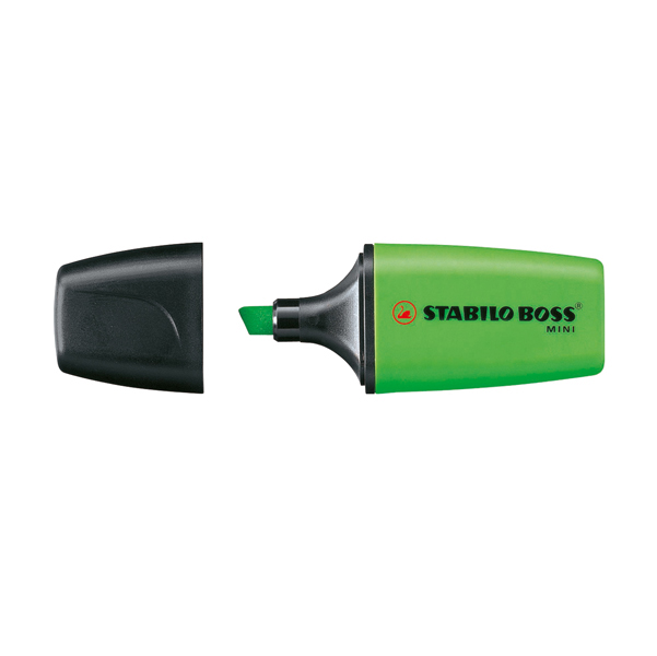 Evidenziatore Boss Mini - punta a scalpello - tratto 2,0-5,0mm - verde - Stabilo