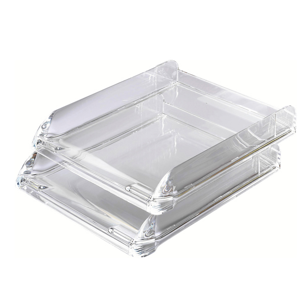 Vaschetta portacorrispondenza Nimbus - 26,8x5,5x33 cm - cristallo trasparente - Rexel