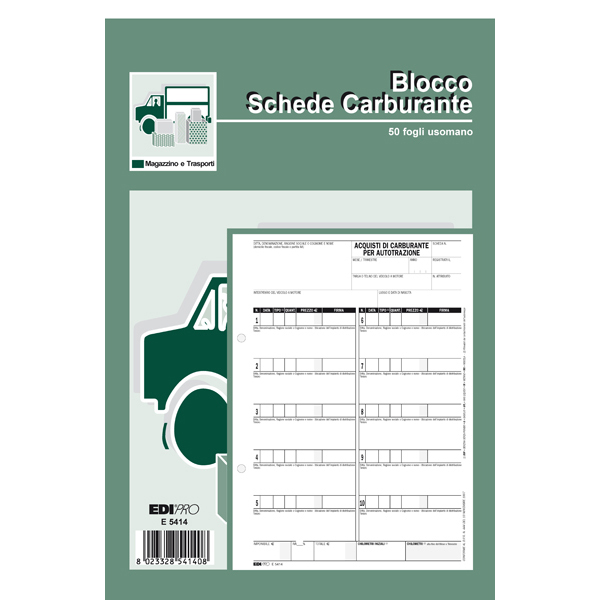 Blocco prelievo carburante - 23 x 14,8cm - 50 fogli - Edipro