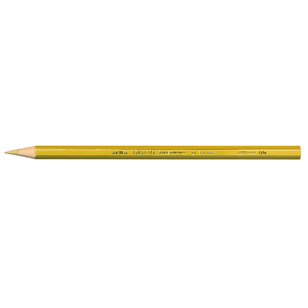 Supermina pastelli colorati - esagonali Ø 7,6mm lunghezza 18cm e mina Ø 3,8mm - giallo ocra - Giotto