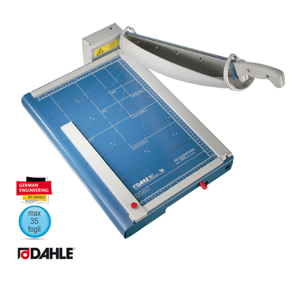 Taglierina professionale a leva 867 - 513x365 mm - 460 mm (A3) - capacità taglio 35 fg - con blocca lama - blu - Dahle