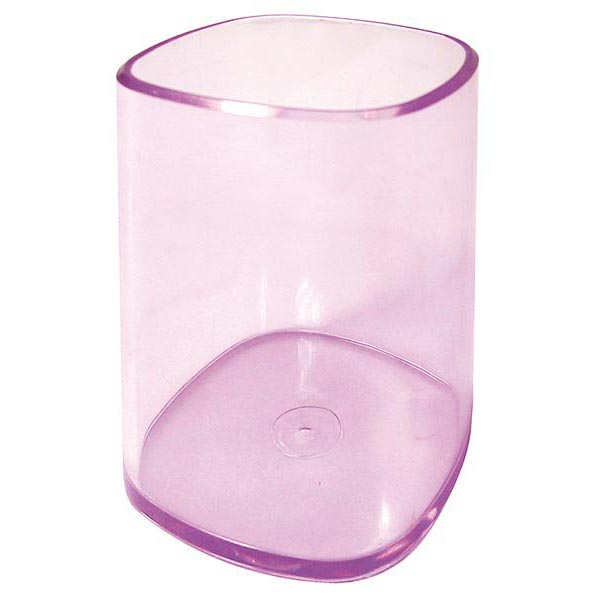 Portapenne a bicchiere - 6,5x6,5x9,5 cm - trasparente viola - Arda