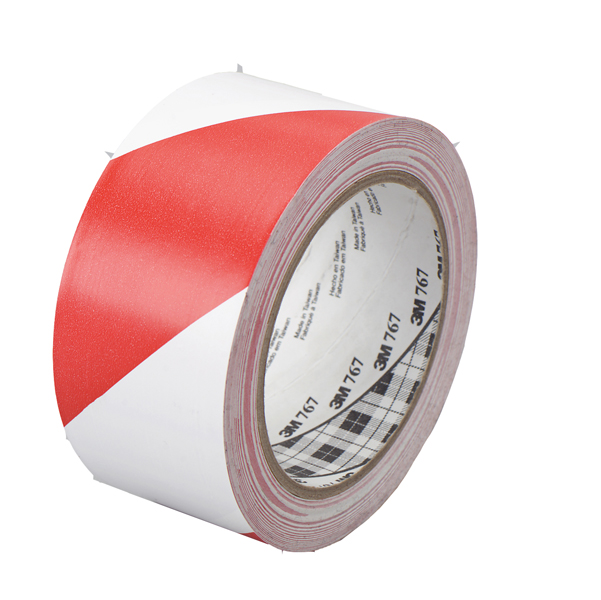 Nastro segnalatore adesivo Scotch® - 50 mm x 33 mt - bianco/rosso