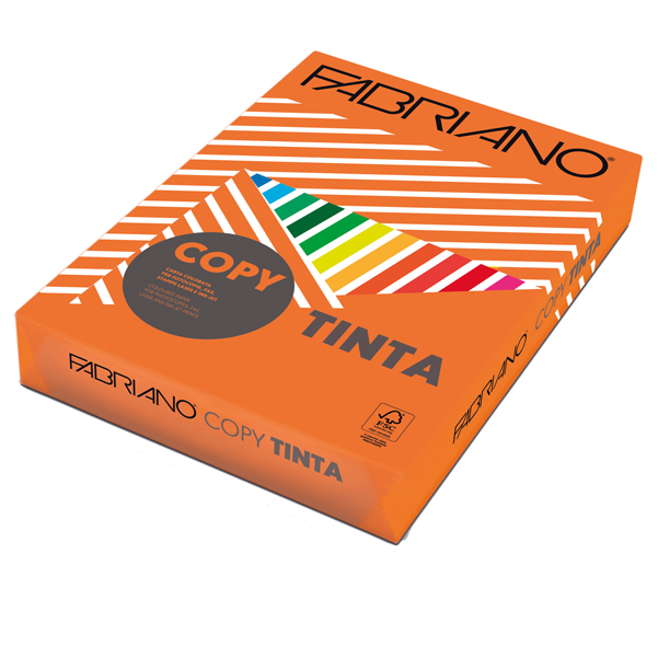 Carta Copy Tinta - A4 - 80 gr - colori  forti arancio - Fabriano - conf. 500 fogli