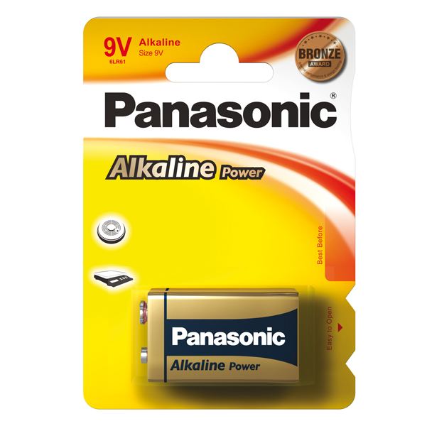 Pila Transistor - 9V - alcalina - Panasonic - blister 1 pezzo