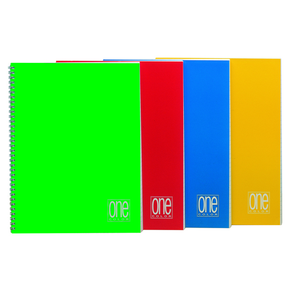 Maxiquaderno One Color - A4 - 1 rigo - 60 fogli - 80gr - 4 fori - spiralato - Blasetti