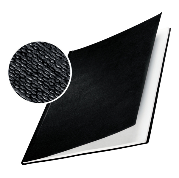Copertine Impressbind - rigide - 10,5 mm - finitura lino - nero - Leitz - scatola 10 pezzi
