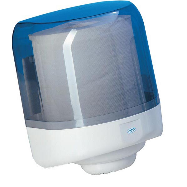 Dispenser asciugamani a spirale Prestige -  formato Maxi - 25,6x27,5x33,5 cm - bianco/azzurro trasparente - Mar Plast