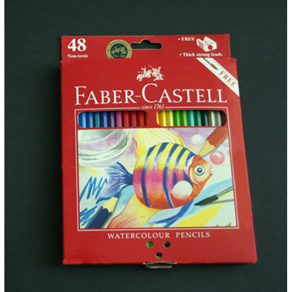 Acquerellabili Red pastelli colorati - mina Ø 3,30mm - colori assortiti - Faber Castell - Astuccio 48 pastelli colorati