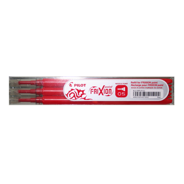 Refill a sfera Frixionpoint - punta 0,5mm - rosso - Pilot - conf. 3 pezzi