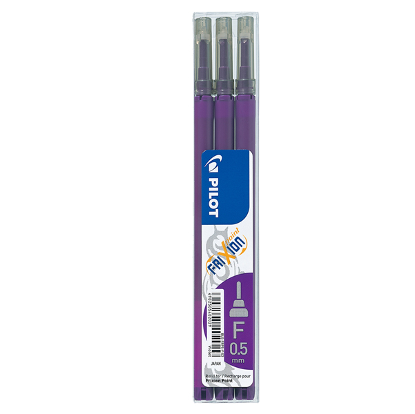 Refill a sfera Frixionball - punta 0,5mm - viola - Pilot - set 3 refill