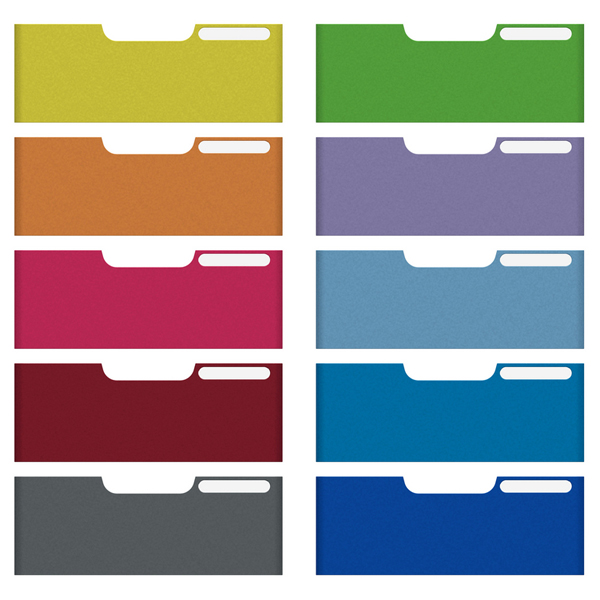 Set 10 frontalini colorati Modulo A4 - per cassetti 11 cm - colori assortiti - Multiform