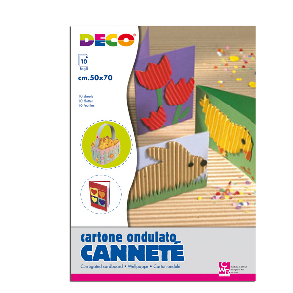 Cartoncino ondulato Cannetè 2205 - 50x70cm - colori assortiti - CWR - set 10 fogli
