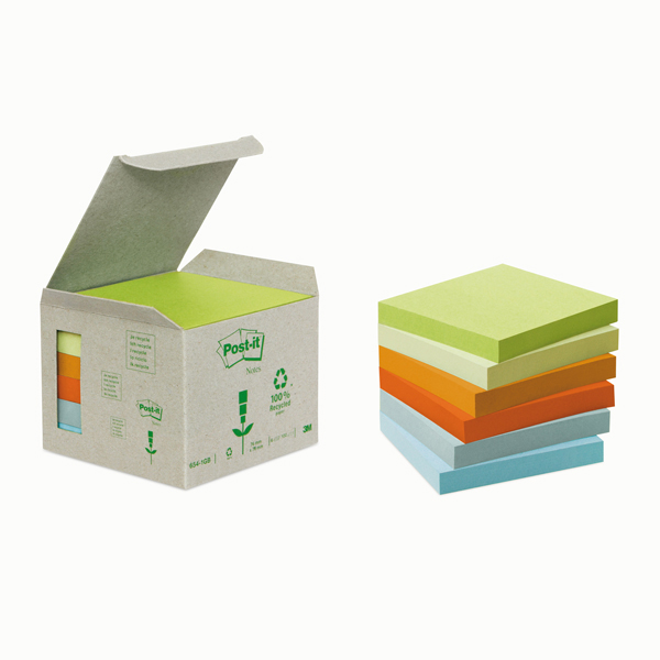 Blocco 100foglietti post-it®notes green 76x76mm 654-1gb natural