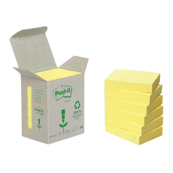 Blocco Post it® Z Notes Green - giallo - 38 x 51mm - 100 fogli - riciclabile 100% - Post it®