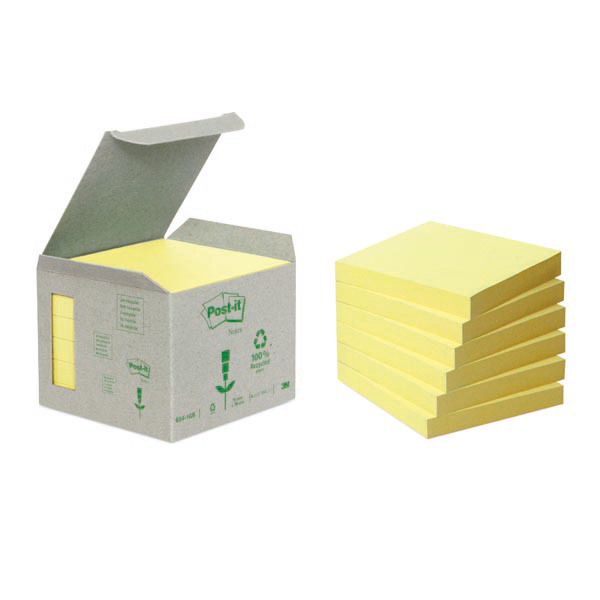 Blocco 100foglietti post-it®notes green 76x76mm 654-1b giallo