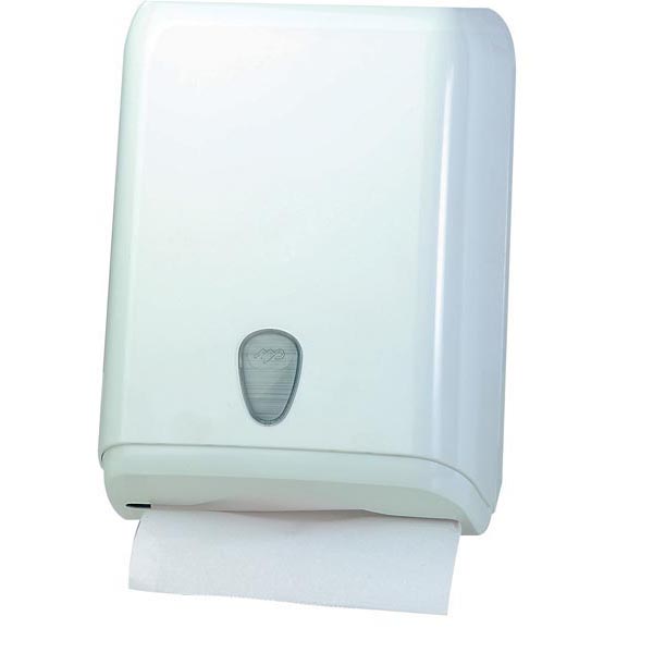 Dispenser asciugamani piegati - 28x13,7x37,5 cm - plastica - bianco - Mar Plast