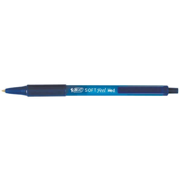 Penne a sfera a scatto Soft Feel - punta 1,0mm - blu - Bic - conf. 12 pezzi