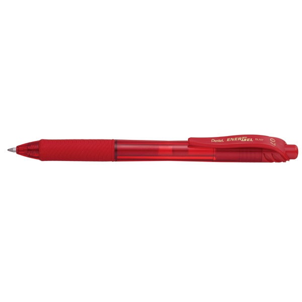 Roller a scatto Energel X BL107 - punta 0,7mm - rosso  - Pentel