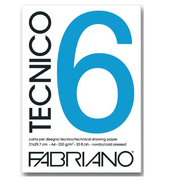 Blocco Tecnico 6 - 25x35cm - 20 fogli - 240gr - liscio - Fabriano
